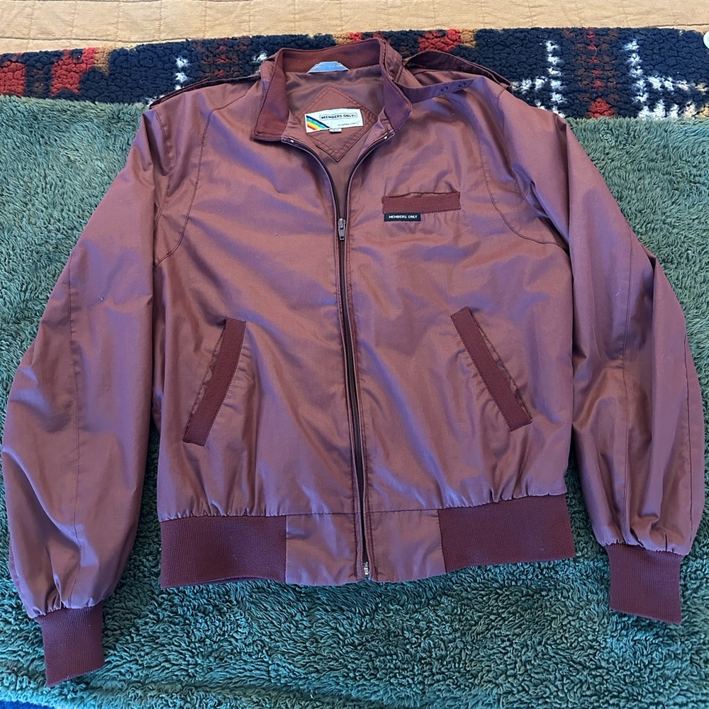 Vintage Members Only Maroon Racer Jacket